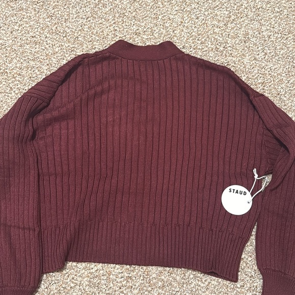 STAUD ELOISE CARDIGAN - Burgundy NWT - Picture 6 of 6